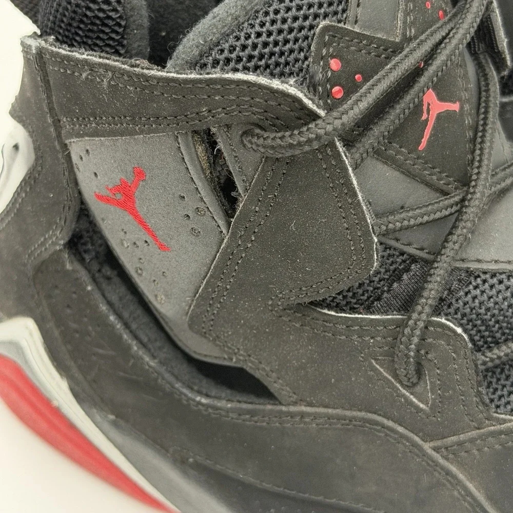Jordan True Flight Black Gym Red Metallic Silver 343795-003 6Y